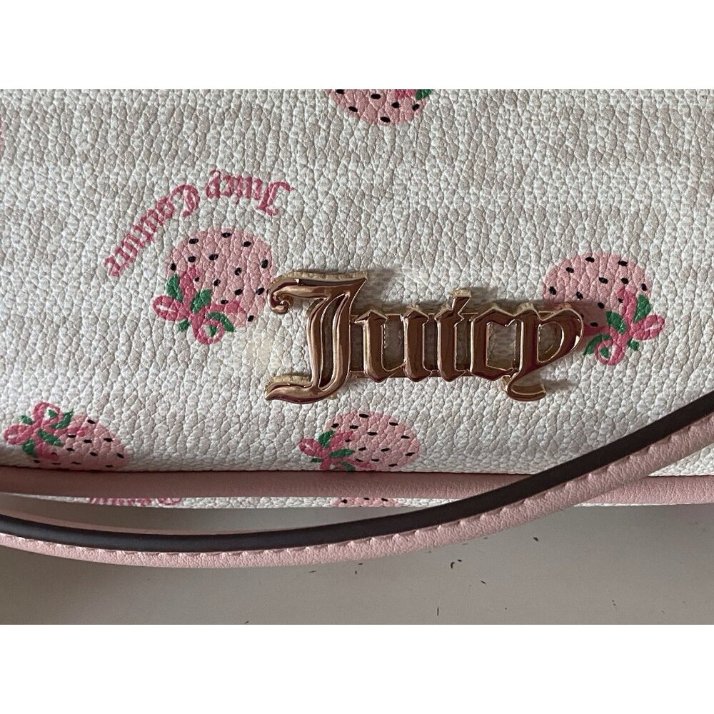 Juicy Couture Berry Sweet Strawberry Shoulder Bag Purse Angel Crystal Pink NEW - Picture 2 of 16